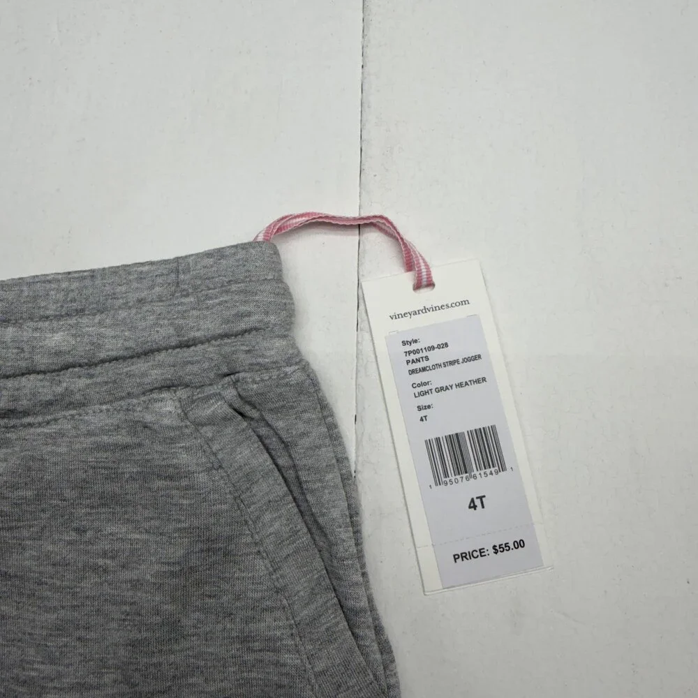 Vineyard Vines Sweatpants Girls 4T Gray Dreamlight Stripe Jogger Fleece Casual